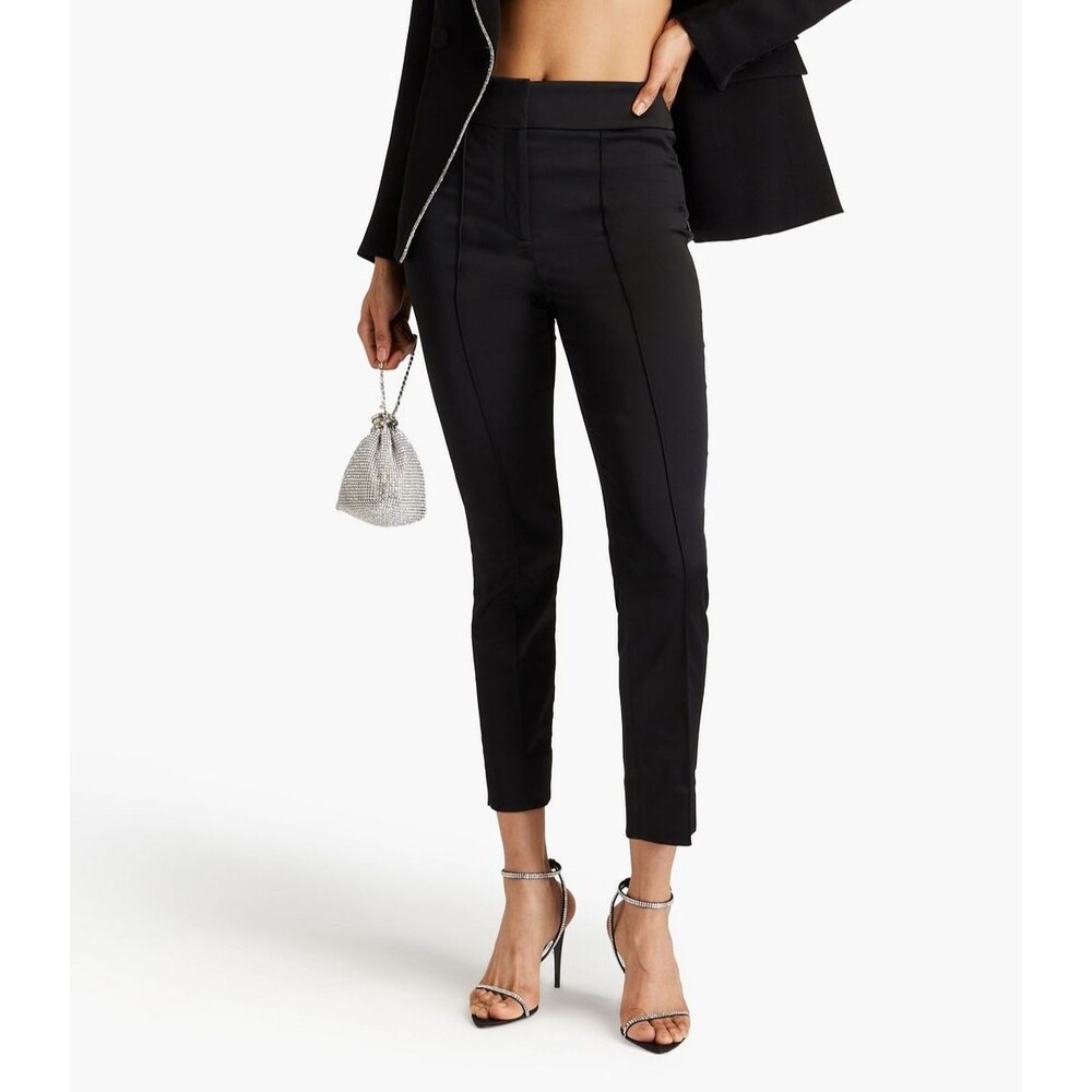 New Veronica Beard Lago Slim Straight Ankle Trouser Pants Black Size 0
